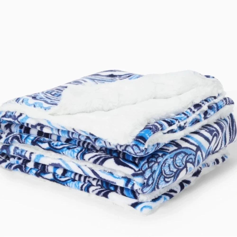 Lilly Pulitzer Blue and White Throw Blanket